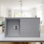 Gümüşevye Gri Tek Gözlü Granit Evye Ge86