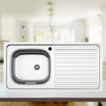 Domınoks Best 100 Tek Göz Düz Tezgah Üstü Krom Evye