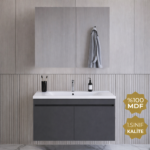 Rollin-Zirve 80 Cm Banyo Dolabı Alt Üst Takım (Antrasit)