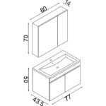 Rollin-Zirve 80 Cm Banyo Dolabı Alt Üst Takım (Beyaz) - Görsel 2
