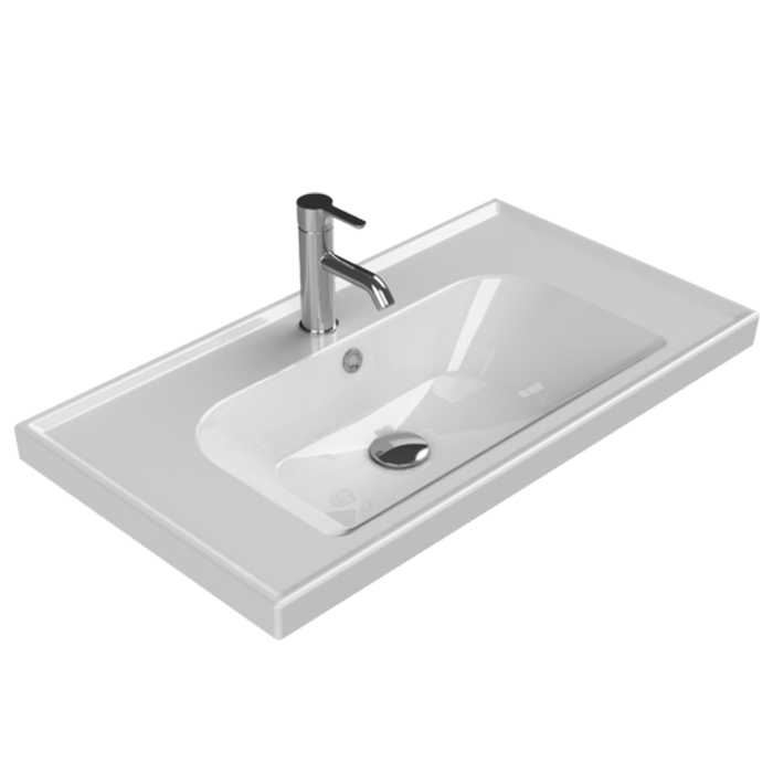 Turkuaz 80X45 Cm Frame Etajerli Lavabo